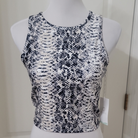 Balance Collection Size M Snake Print Cropped Yoga Athletic Racerback Tank NEW - Picture 1 of 11